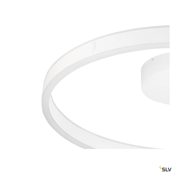 SLV ONE, wall and ceiling-mounted light, round, 2700/3000 K, 23 W, DALI, touch, 130°, white 1008555