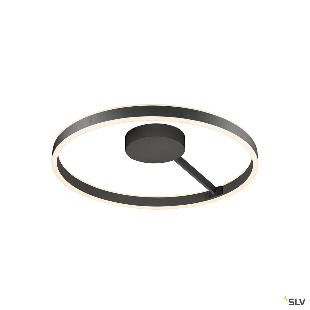 SLV ONE, wall and ceiling-mounted light, round, 2700/3000 K, 23 W, DALI, touch, 130°, black 1008556