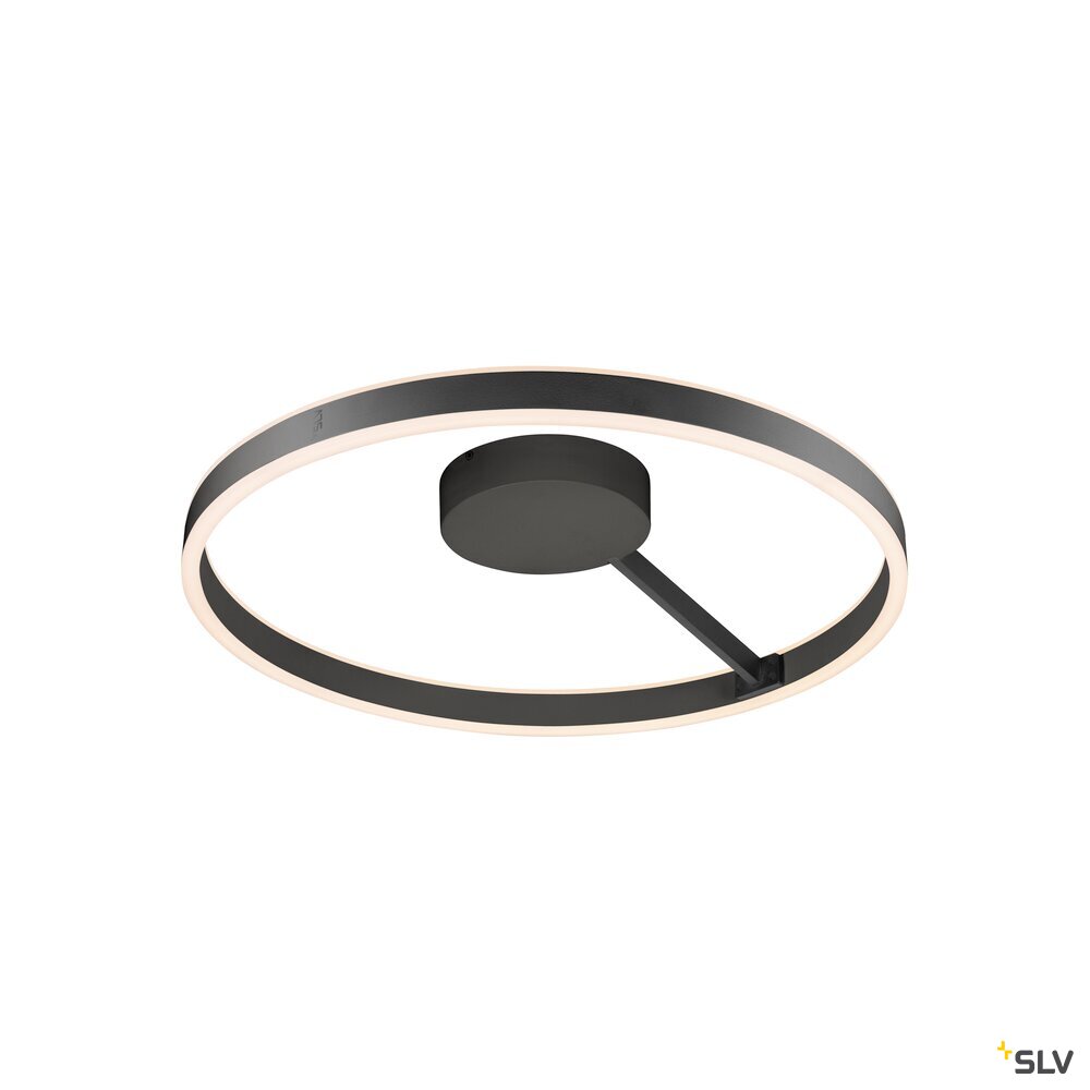 SLV ONE, wall and ceiling-mounted light, round, 2700/3000 K, 23 W, DALI, touch, 130°, black 1008556