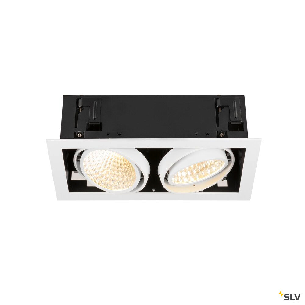 SLV KADUX, recessed ceiling light, double, 3000 K, DALI 2, touch, 30°, white 1008571