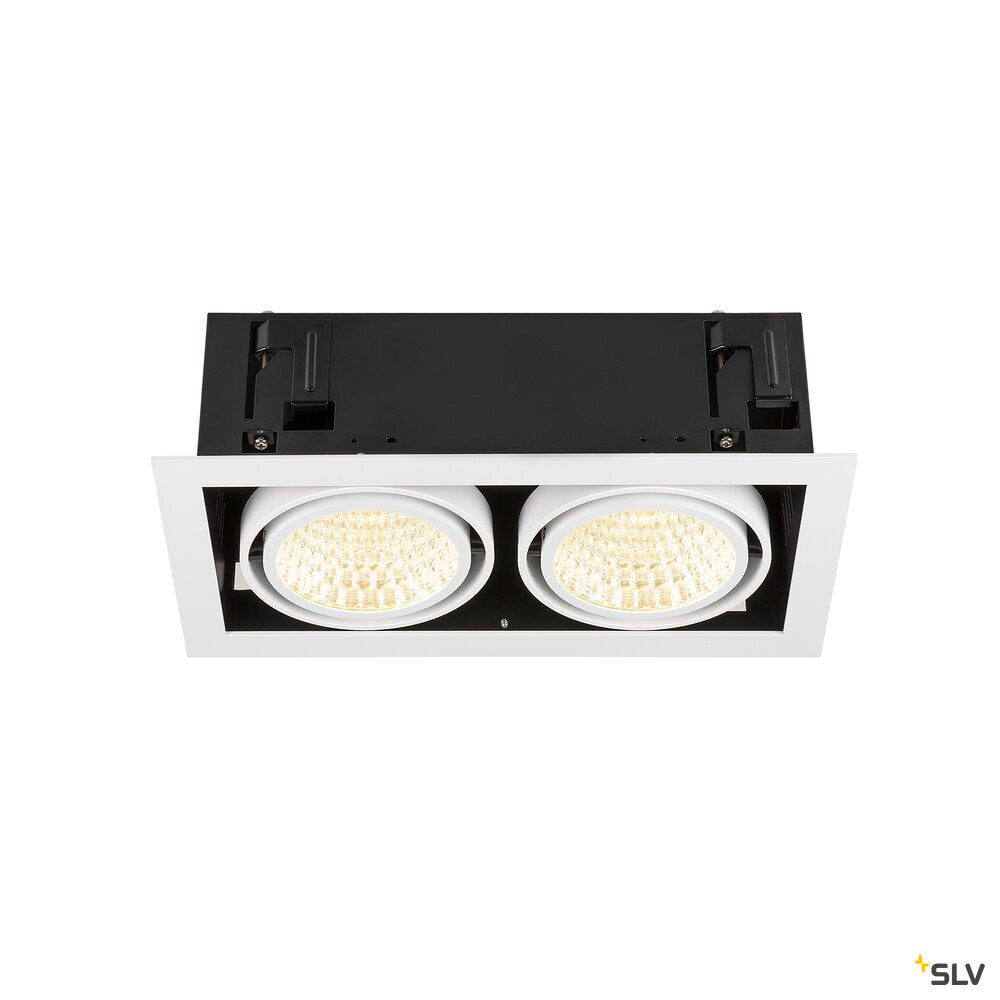 SLV KADUX, recessed ceiling light, double, 3000 K, DALI 2, touch, 30°, white 1008571