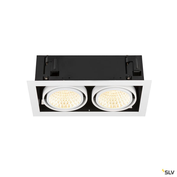 SLV KADUX, recessed ceiling light, double, 3000 K, DALI 2, touch, 30°, white 1008571