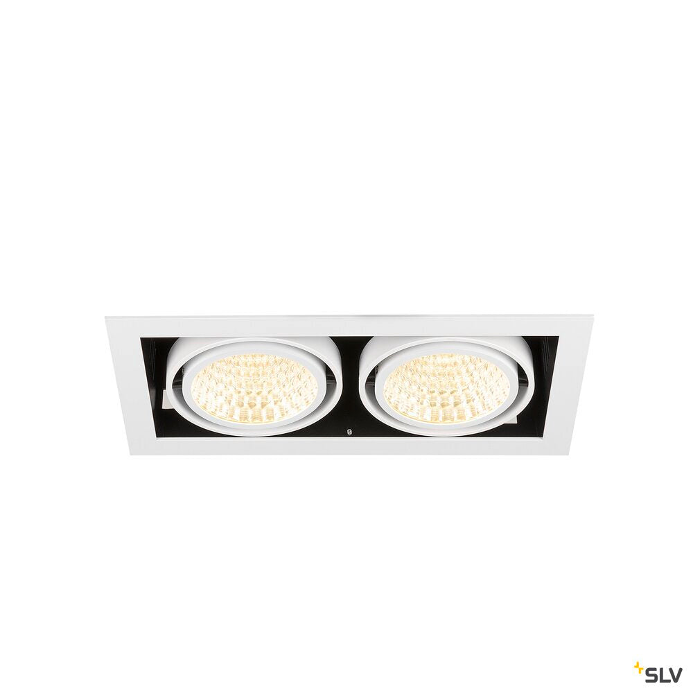 SLV KADUX, recessed ceiling light, double, 3000 K, DALI 2, touch, 30°, white 1008571