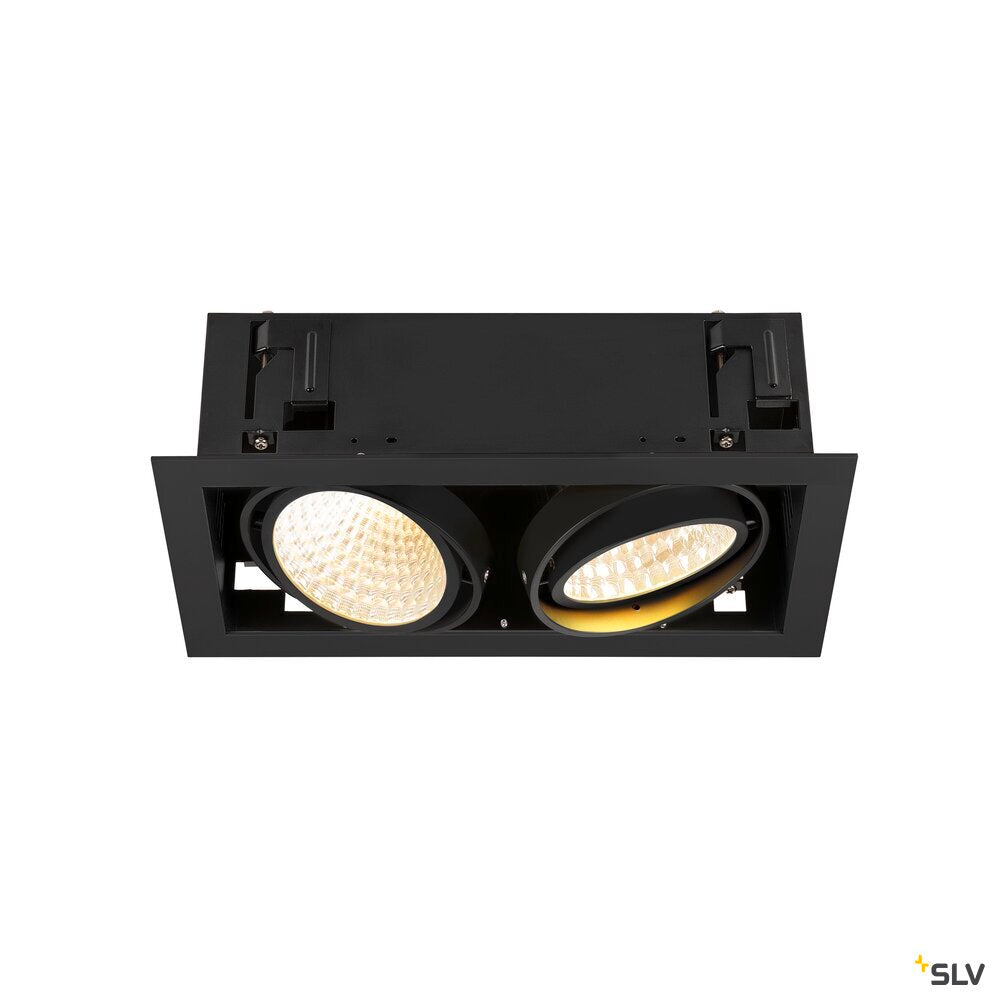 SLV KADUX, recessed ceiling light, double, 3000 K, DALI 2, touch, 30°, black 1008572