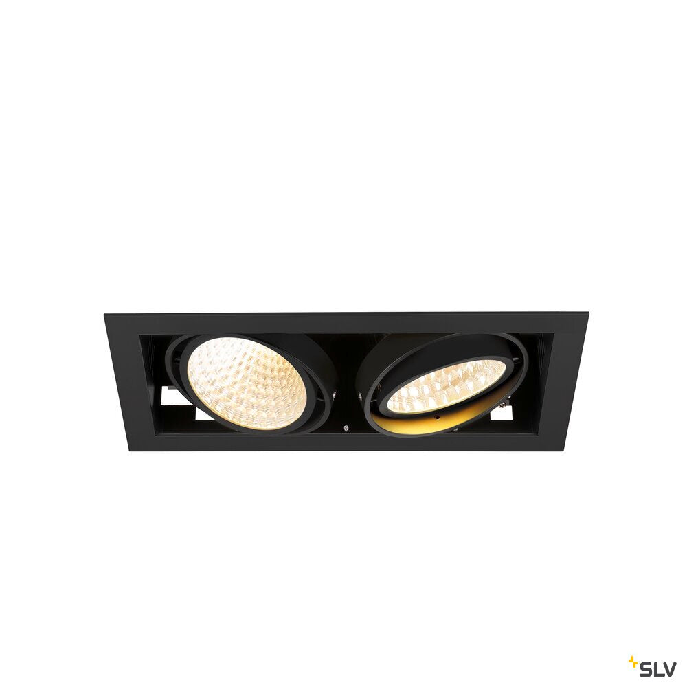 SLV KADUX, recessed ceiling light, double, 3000 K, DALI 2, touch, 30°, black 1008572