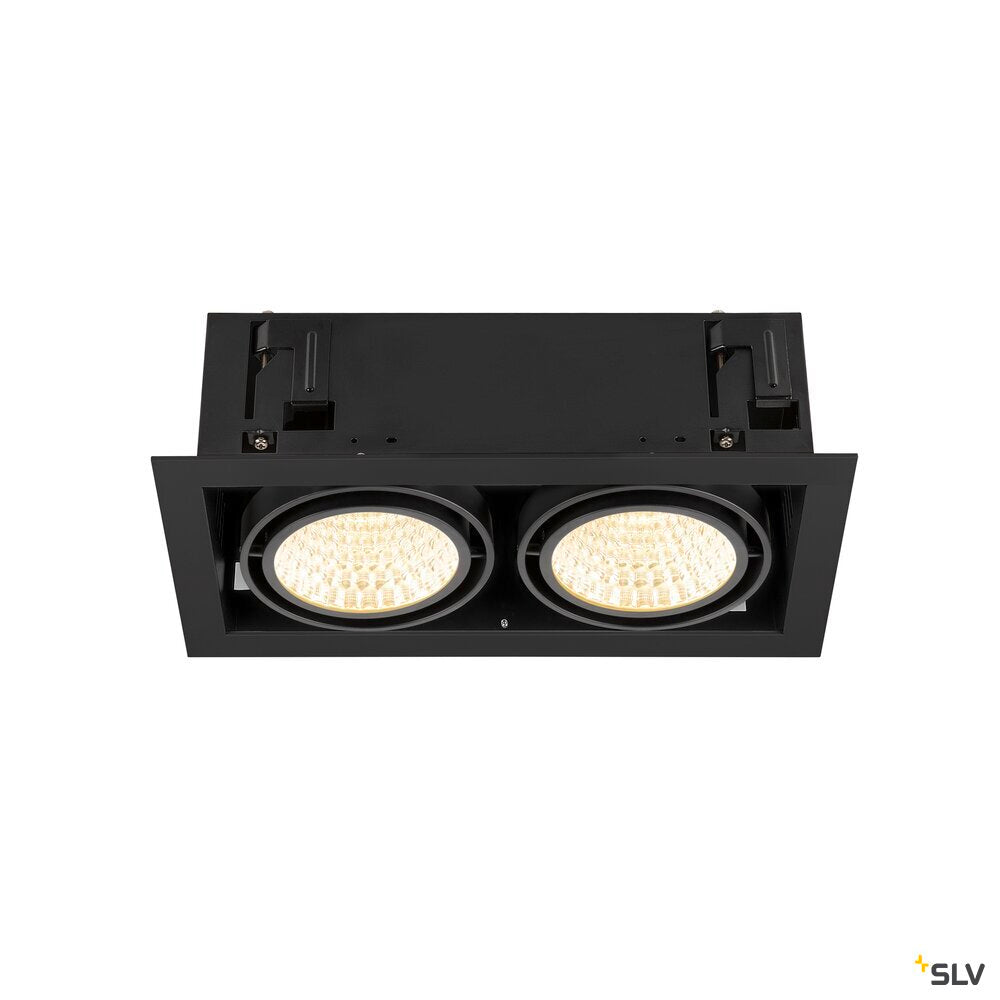SLV KADUX, recessed ceiling light, double, 3000 K, DALI 2, touch, 30°, black 1008572