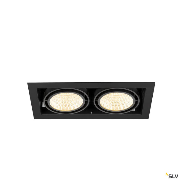 SLV KADUX, recessed ceiling light, double, 3000 K, DALI 2, touch, 30°, black 1008572