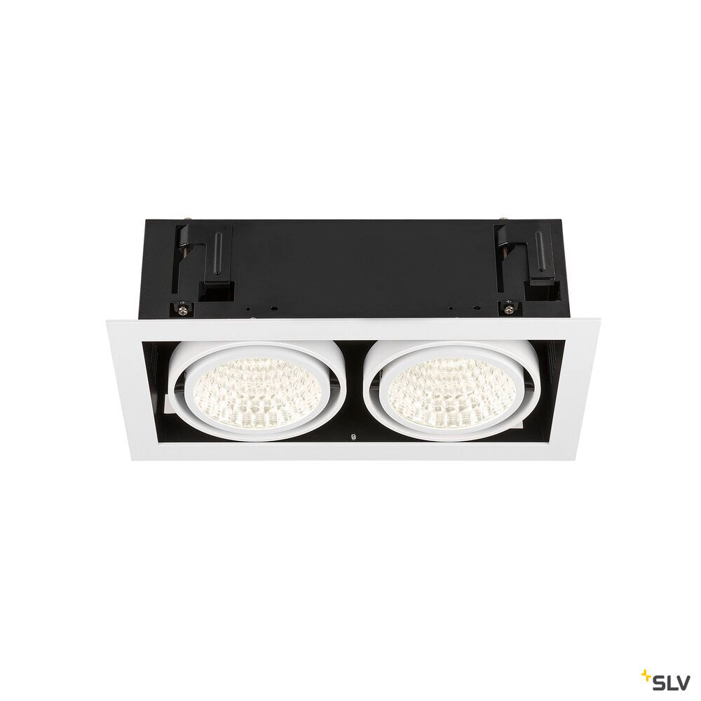SLV KADUX, recessed ceiling light, double, 4000 K, DALI 2, touch, 30°, white 1008573