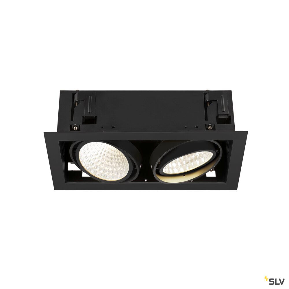 SLV KADUX, recessed ceiling light, double, 4000 K, DALI 2, touch, 30°, black 1008574