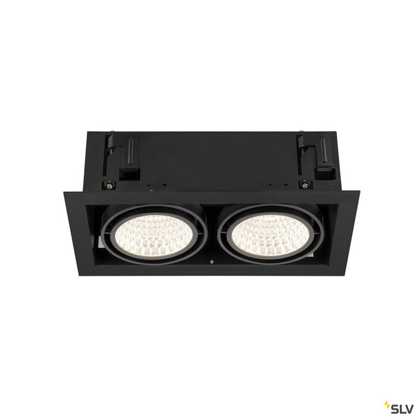 SLV KADUX, recessed ceiling light, double, 4000 K, DALI 2, touch, 30°, black 1008574