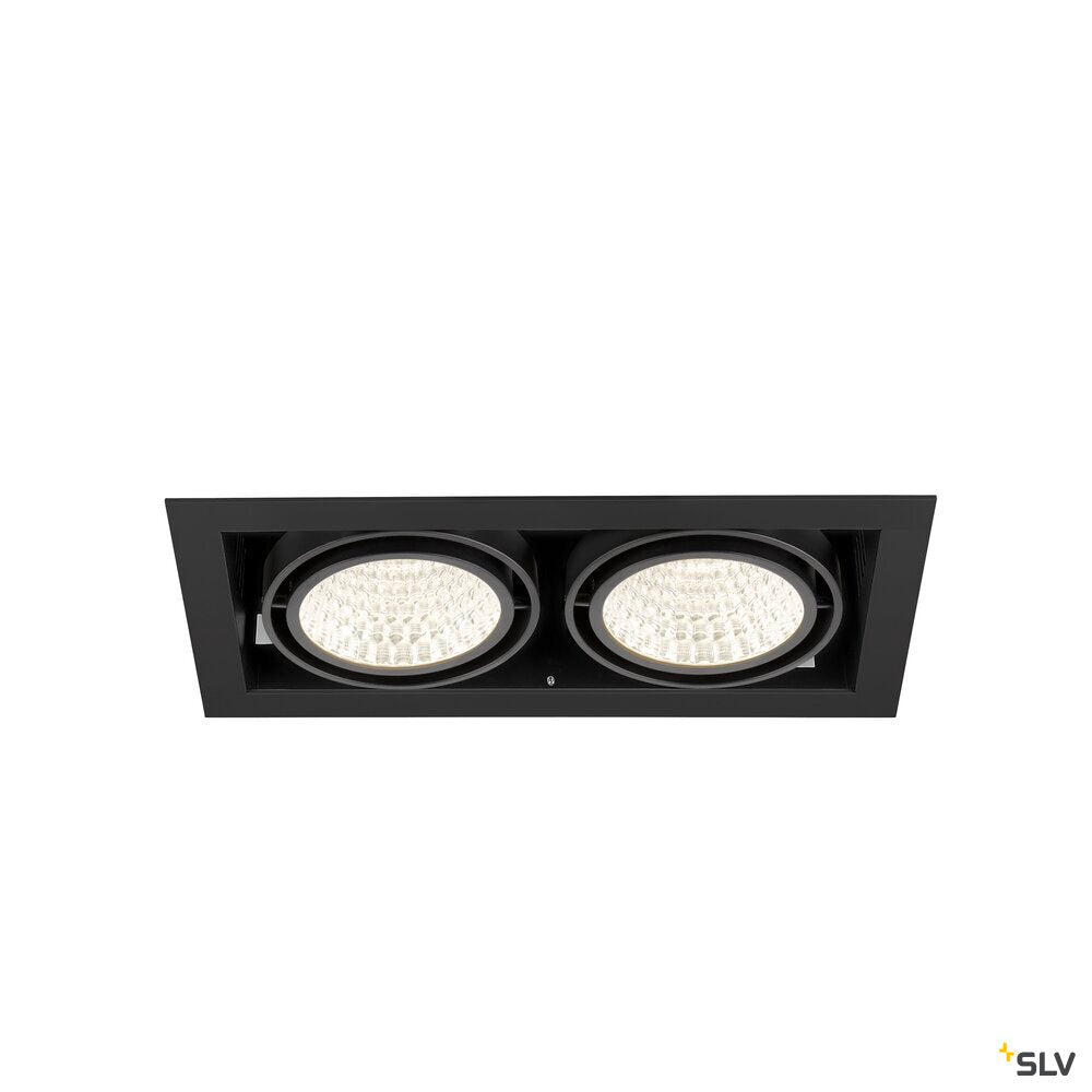 SLV KADUX, recessed ceiling light, double, 4000 K, DALI 2, touch, 30°, black 1008574