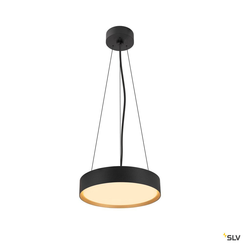 SLV DECONA 30, ceiling-mounted light, round, 2700/3000 K, 18 W, PHASE, black / gold 1008580