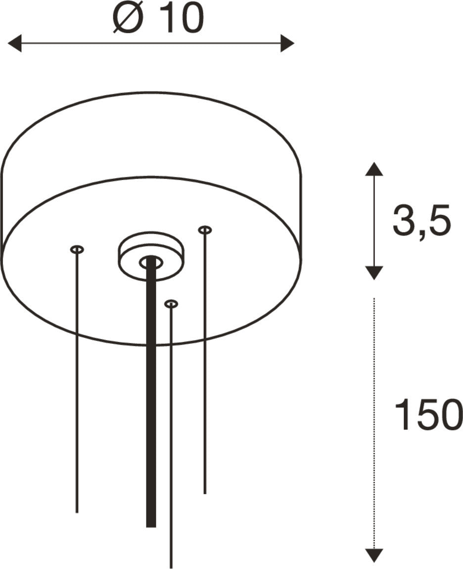 SLV DECONA, suspension kit, pendant length 150 cm, black 1008587