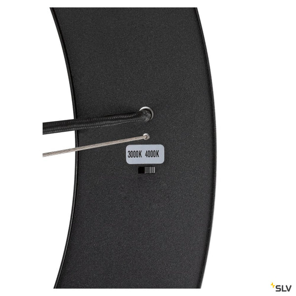 SLV MEDO® RING 60, pendant light, pendant length 300 cm, 3000/4000 K, 110°, DALI, touch, black 1008589