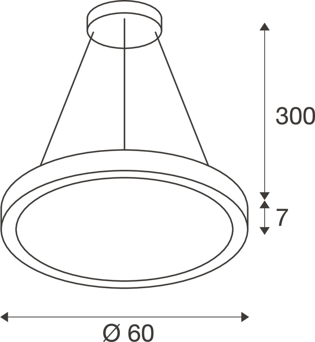 SLV MEDO® RING 60, pendant light, pendant length 300 cm, 3000/4000 K, 110°, PHASE, white 1008592