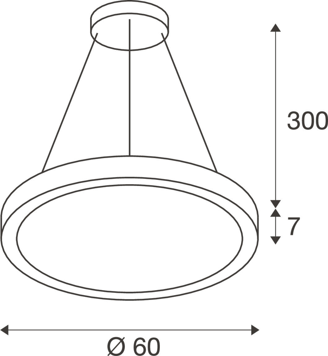 SLV MEDO® RING 60, pendant light, pendant length 300 cm, 3000/4000 K, 110°, PHASE, white 1008592