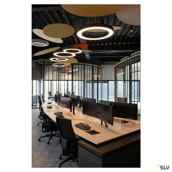 SLV MEDO® RING 60, pendant light, pendant length 300 cm, 3000/4000 K, 110°, DALI, touch, black 1008589