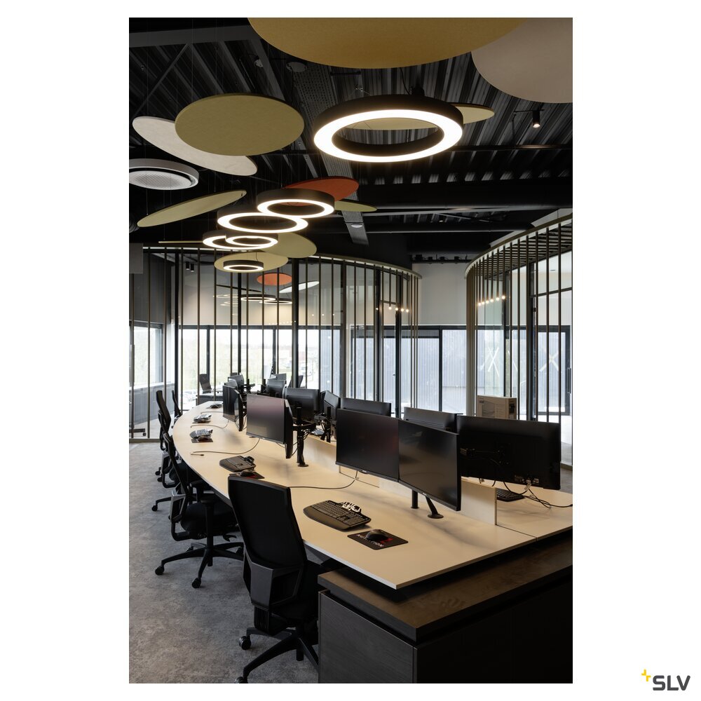 SLV MEDO® RING 90, pendant light, pendant length 300 cm, 3000/4000 K, 110°, DALI, touch, black 1008593