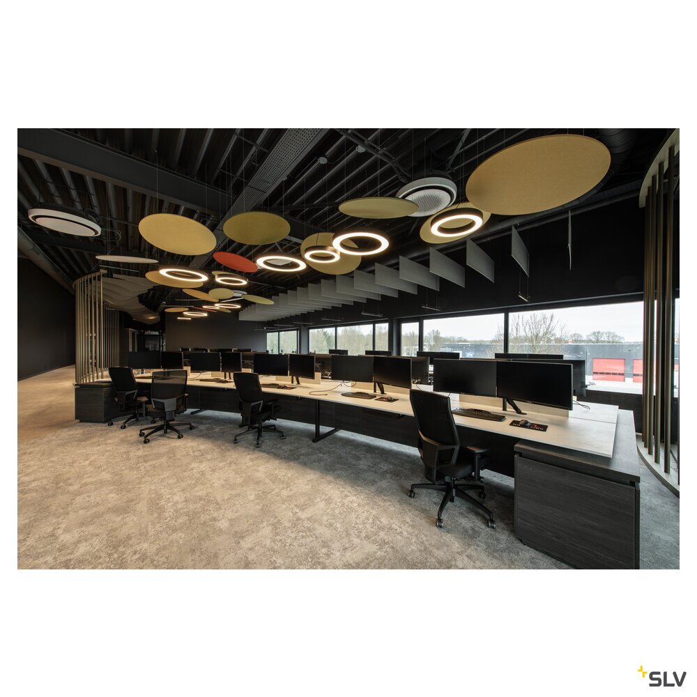 SLV MEDO® RING 90, pendant light, pendant length 300 cm, 3000/4000 K, 110°, DALI, touch, black 1008593
