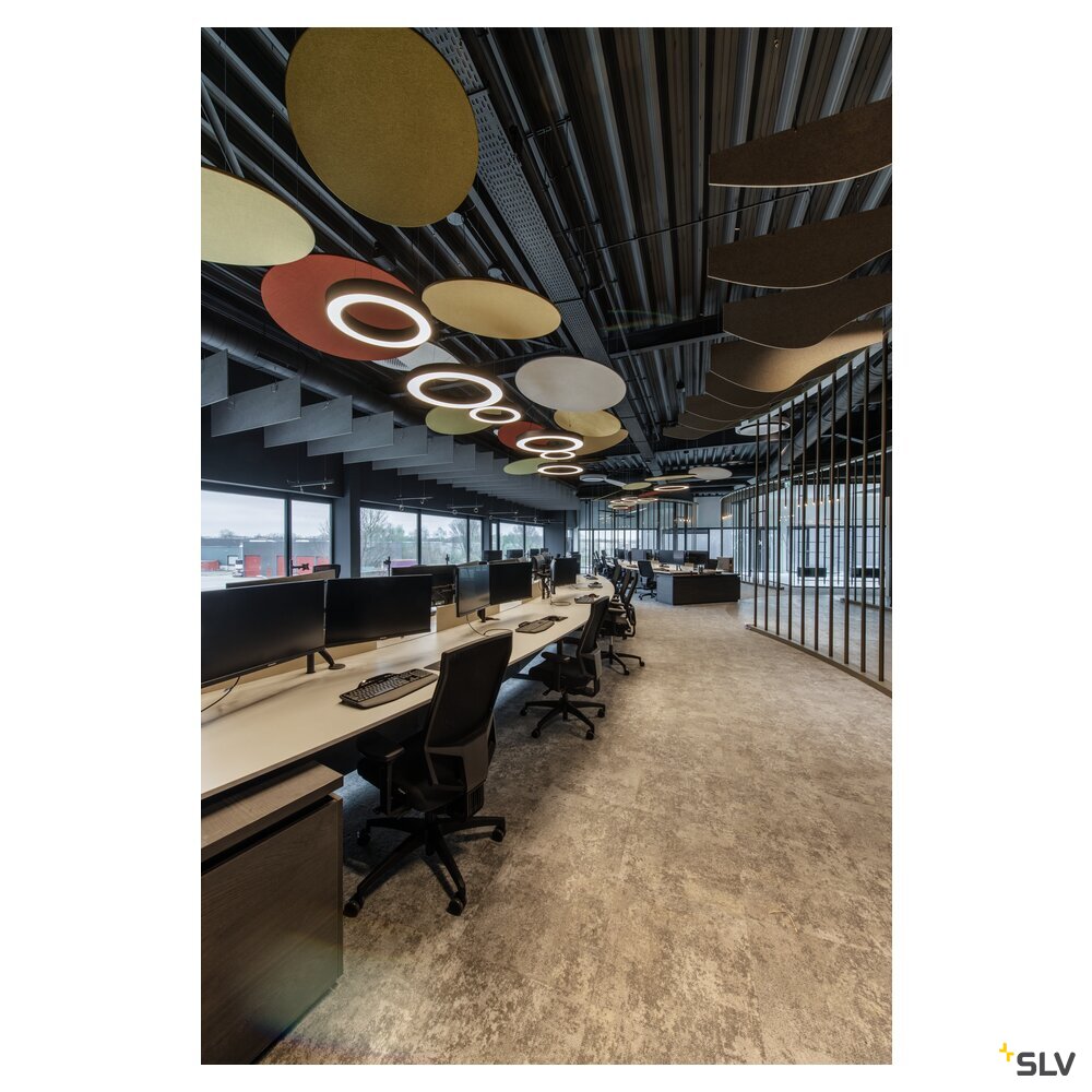 SLV MEDO® RING 60, pendant light, pendant length 300 cm, 3000/4000 K, 110°, DALI, touch, black 1008589