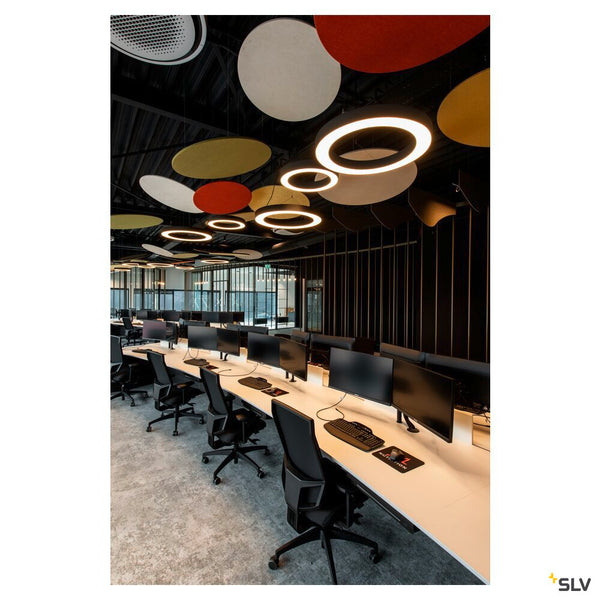 SLV MEDO® RING 60, pendant light, pendant length 300 cm, 3000/4000 K, 110°, DALI, touch, black 1008589