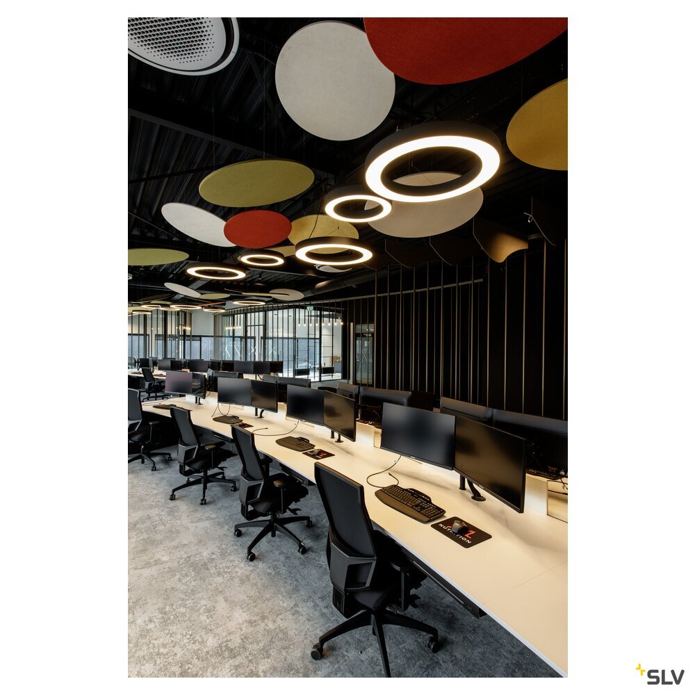 SLV MEDO® RING 90, pendant light, pendant length 300 cm, 3000/4000 K, 110°, DALI, touch, black 1008593