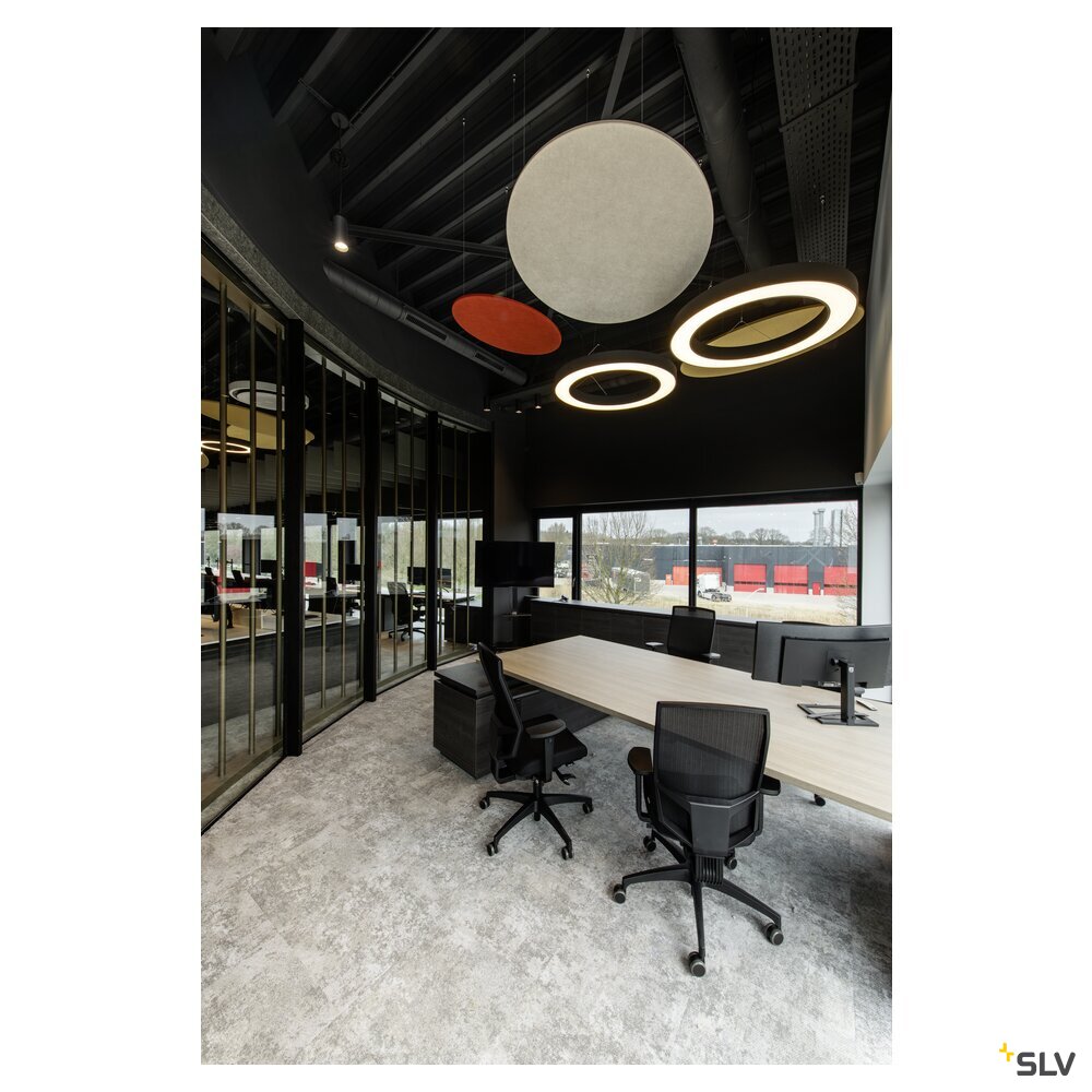 SLV MEDO® RING 90, pendant light, pendant length 300 cm, 3000/4000 K, 110°, DALI, touch, black 1008593
