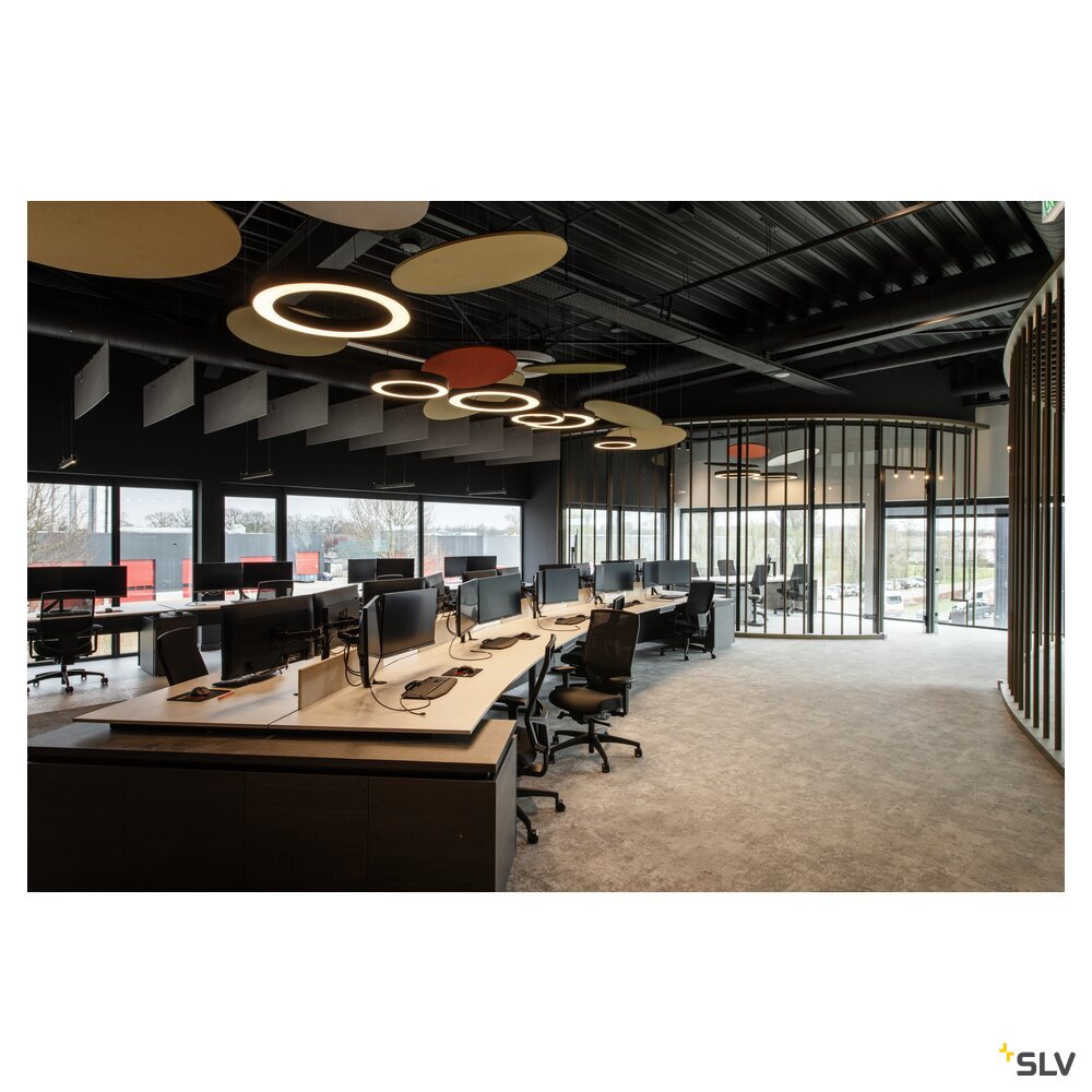 SLV MEDO® RING 90, pendant light, pendant length 300 cm, 3000/4000 K, 110°, DALI, touch, black 1008593