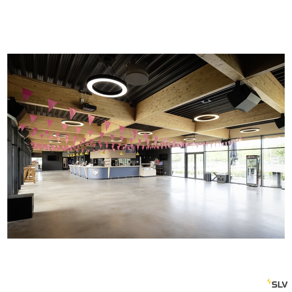 SLV MEDO® RING 90, pendant light, pendant length 300 cm, 3000/4000 K, 110°, DALI, touch, black 1008593