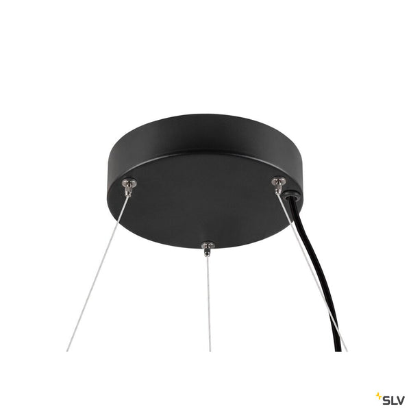 SLV MEDO® RING 90, pendant light, pendant length 300 cm, 3000/4000 K, 110°, DALI, touch, black 1008593