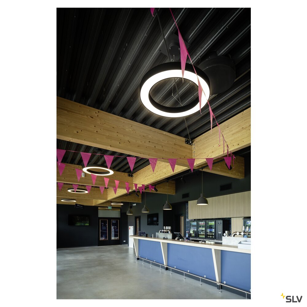 SLV MEDO® RING 90, pendant light, pendant length 300 cm, 3000/4000 K, 110°, PHASE, black 1008595