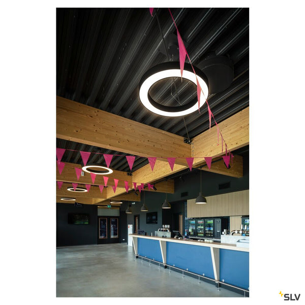 SLV MEDO® RING 90, pendant light, pendant length 300 cm, 3000/4000 K, 110°, PHASE, black 1008595