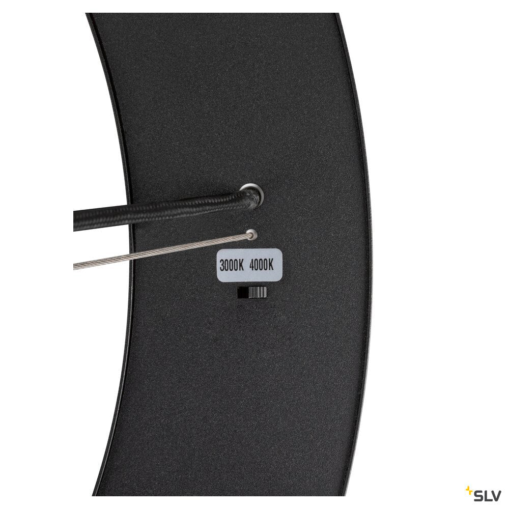SLV MEDO® RING 90, pendant light, pendant length 300 cm, 3000/4000 K, 110°, PHASE, black 1008595