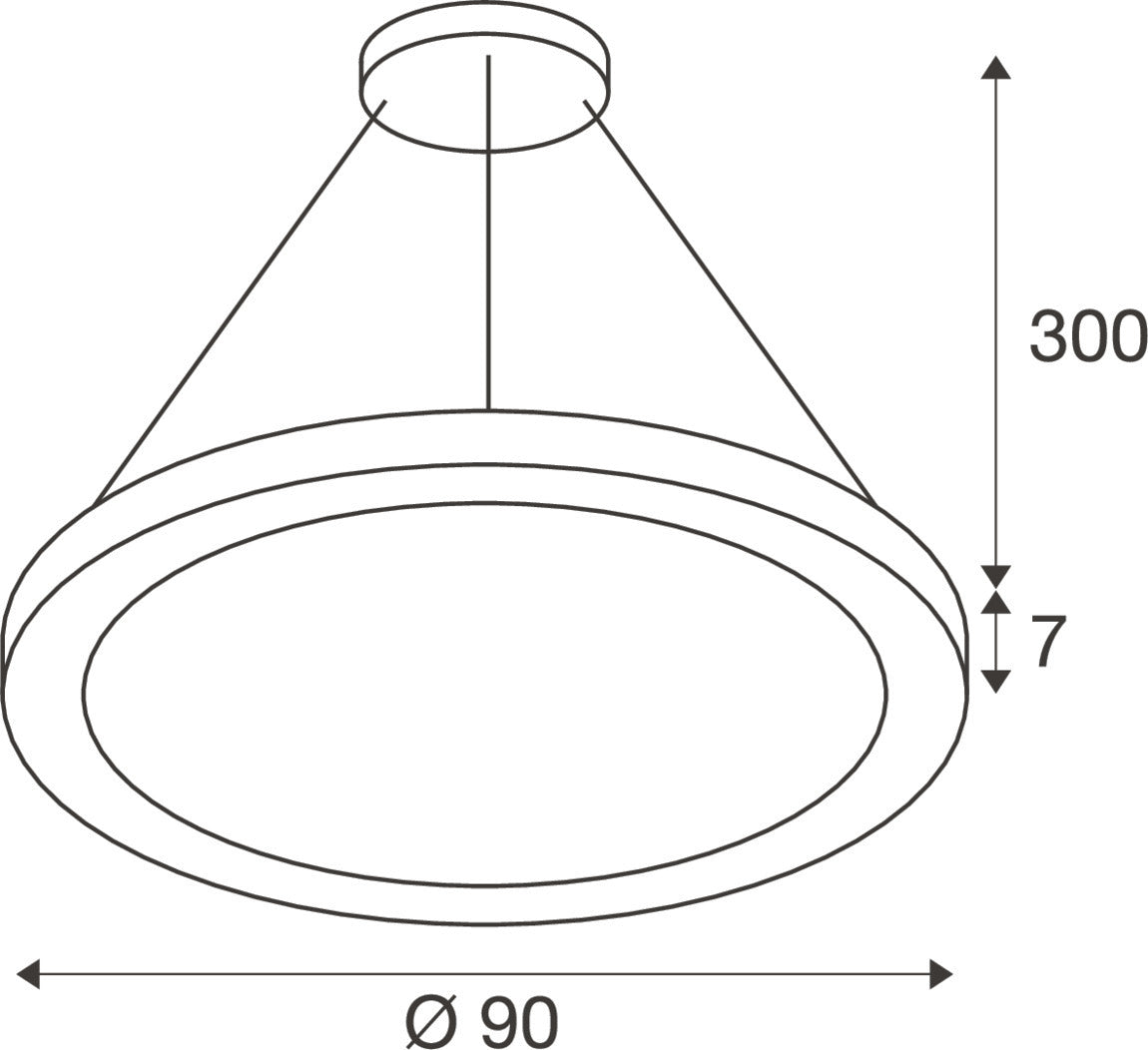 SLV MEDO® RING 90, pendant light, pendant length 300 cm, 3000/4000 K, 110°, PHASE, black 1008595