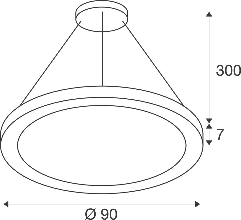 SLV MEDO® RING 90, pendant light, pendant length 300 cm, 3000/4000 K, 110°, PHASE, white 1008596