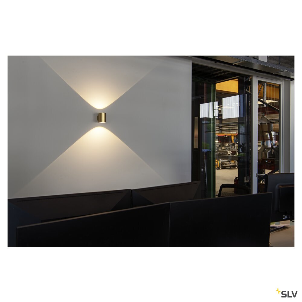SLV OCULUS, wall-mounted light, round, 2000-3000 K, 15 W, dim-to-warm, PHASE, 100°, brass 1008613