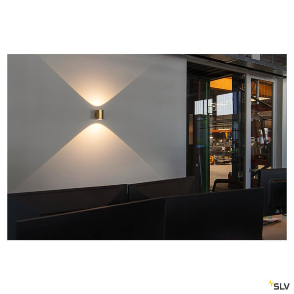SLV OCULUS, wall-mounted light, round, 2000-3000 K, 15 W, dim-to-warm, PHASE, 100°, brass 1008613
