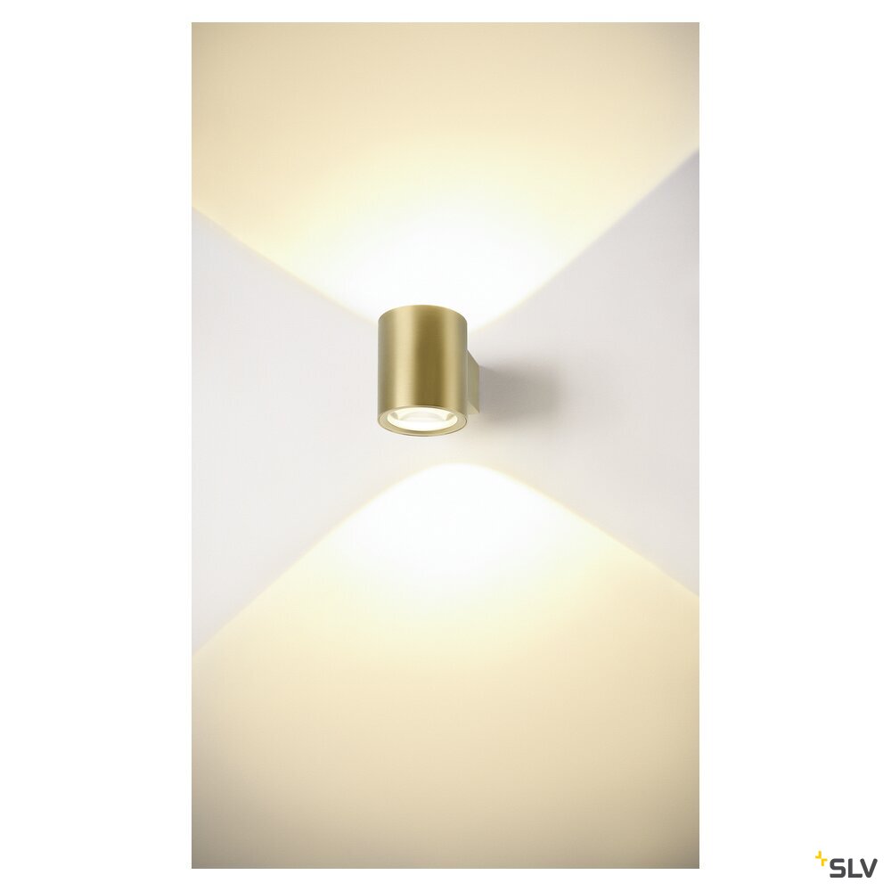 SLV OCULUS, wall-mounted light, round, 2000-3000 K, 15 W, dim-to-warm, PHASE, 100°, brass 1008613