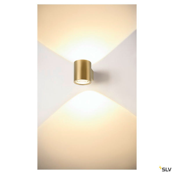 SLV OCULUS, wall-mounted light, round, 2000-3000 K, 15 W, dim-to-warm, PHASE, 100°, brass 1008613