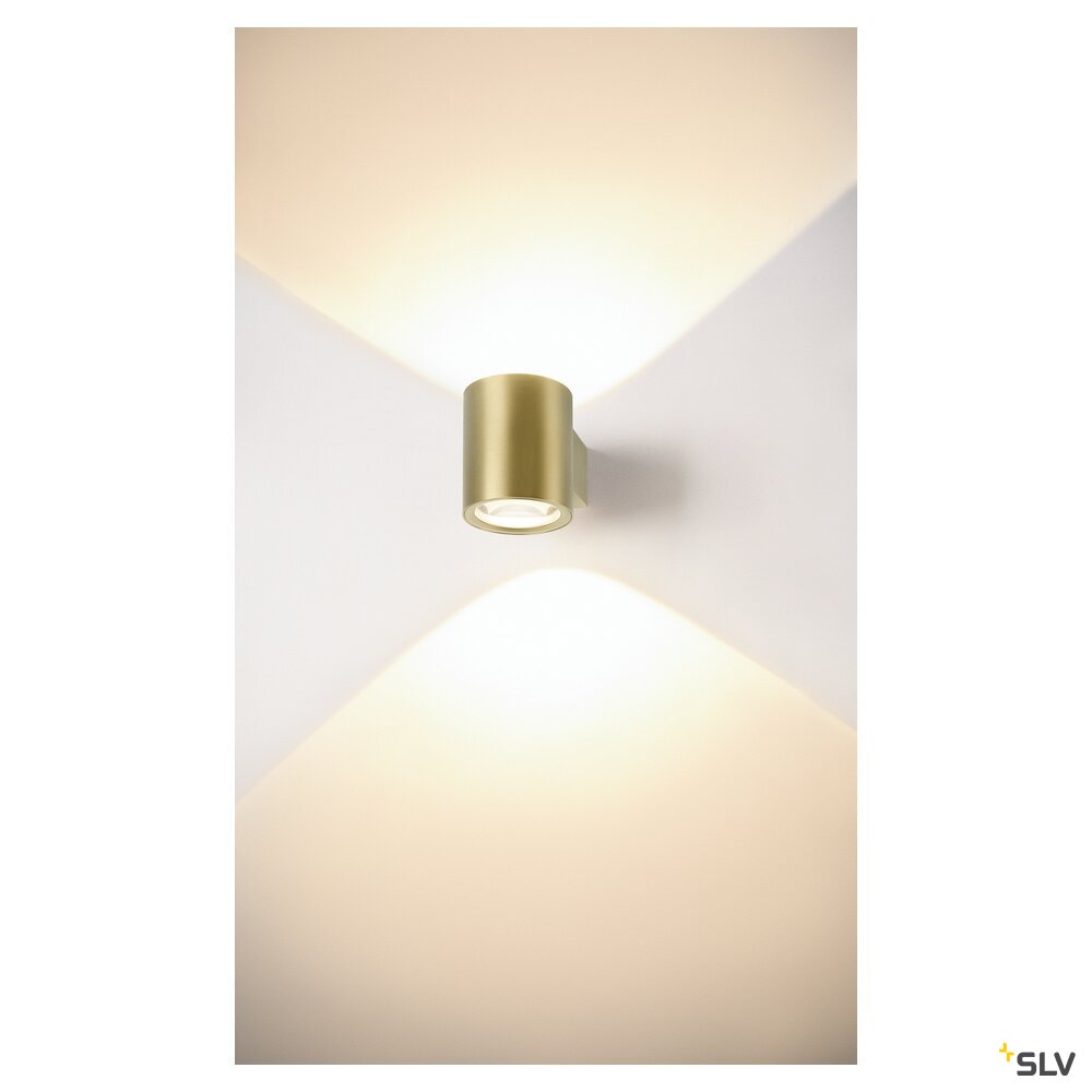 SLV OCULUS, wall-mounted light, round, 2000-3000 K, 15 W, dim-to-warm, PHASE, 100°, brass 1008613