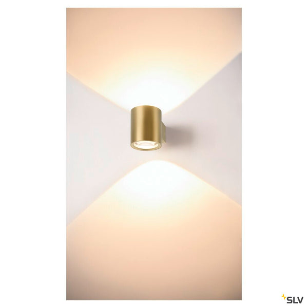SLV OCULUS, wall-mounted light, round, 2000-3000 K, 15 W, dim-to-warm, PHASE, 100°, brass 1008613