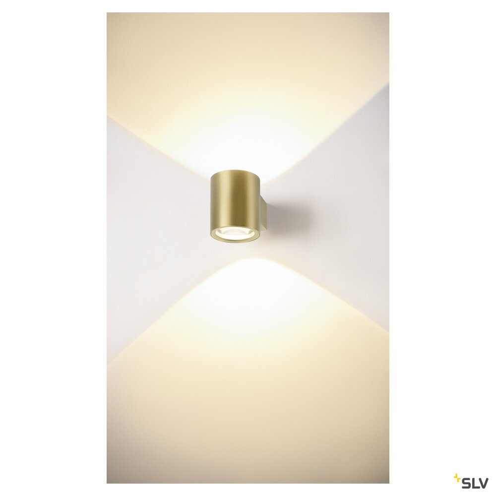 SLV OCULUS, wall-mounted light, round, 2000-3000 K, 15 W, dim-to-warm, PHASE, 100°, brass 1008613