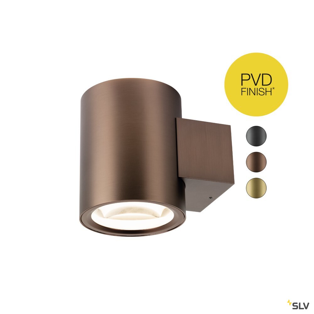 SLV OCULUS, wall-mounted light, round, 2000-3000 K, 15 W, dim-to-warm, PHASE, 100°, dark copper 1008614