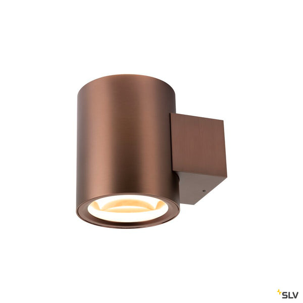 SLV OCULUS, wall-mounted light, round, 2000-3000 K, 15 W, dim-to-warm, PHASE, 100°, dark copper 1008614