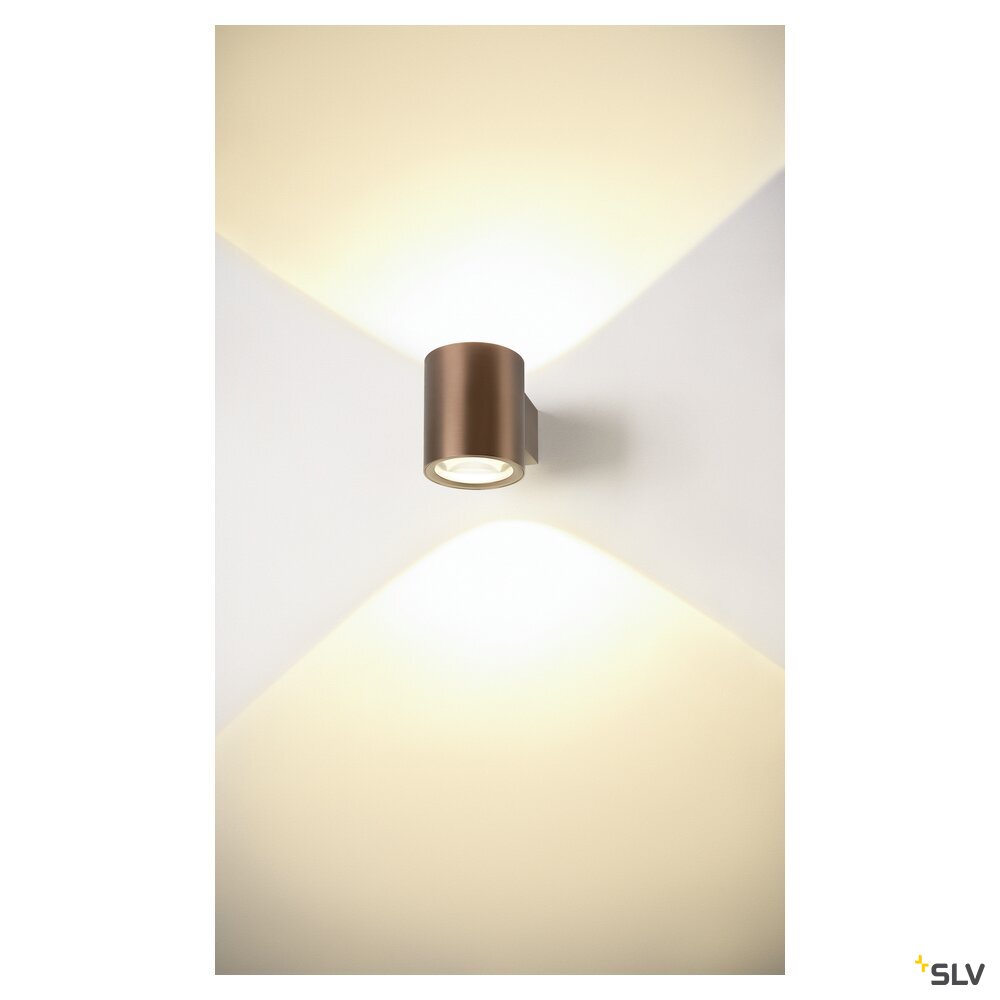 SLV OCULUS, wall-mounted light, round, 2000-3000 K, 15 W, dim-to-warm, PHASE, 100°, dark copper 1008614