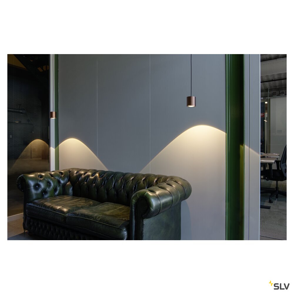 SLV OCULUS, pendant light, pendant length 250 cm, 2000-3000 K, 100°, dim-to-warm, PHASE, dark copper 1008617