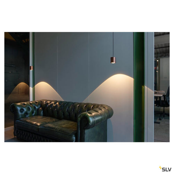 SLV OCULUS, pendant light, pendant length 250 cm, 2000-3000 K, 100°, dim-to-warm, PHASE, dark copper 1008617
