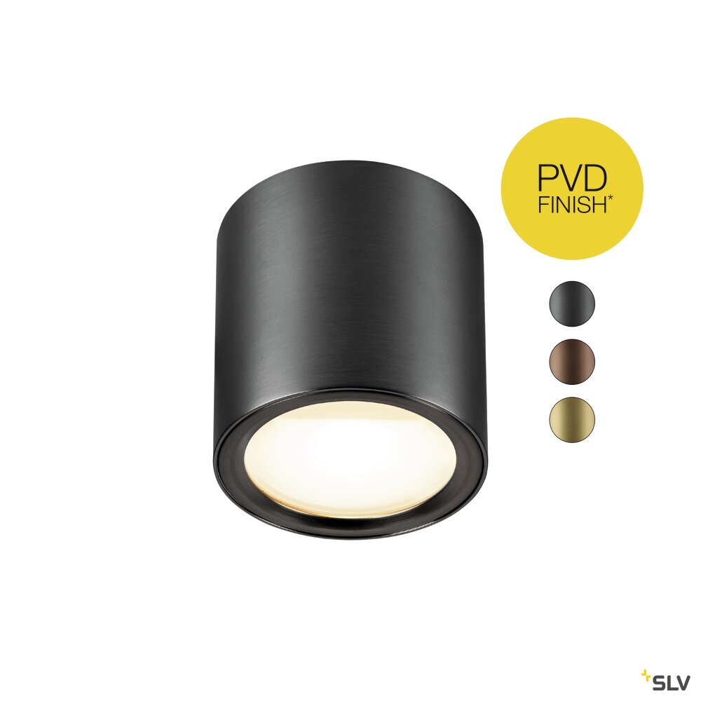 SLV OCULUS, surface-mounted ceiling light, round, 2000-3000 K, 11 W, dim-to-warm, PHASE, 100°, dark bronze 1008618
