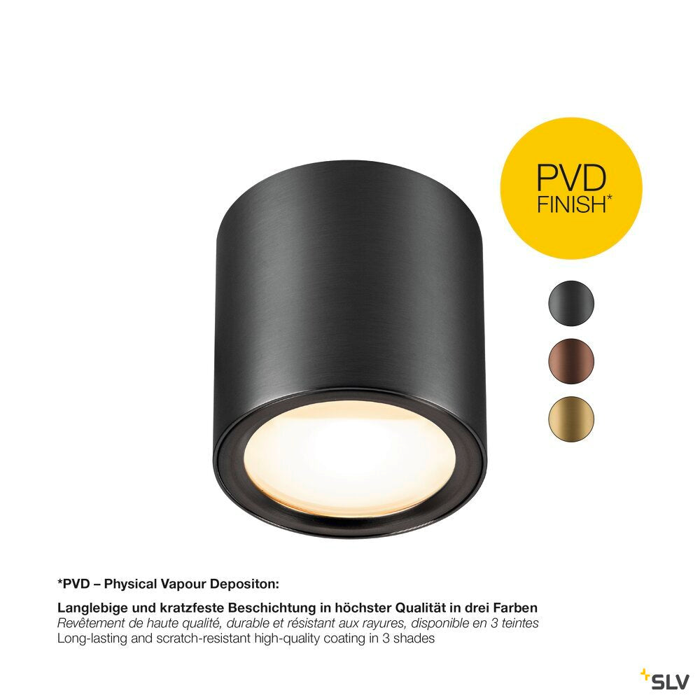 SLV OCULUS, surface-mounted ceiling light, round, 2000-3000 K, 11 W, dim-to-warm, PHASE, 100°, dark bronze 1008618