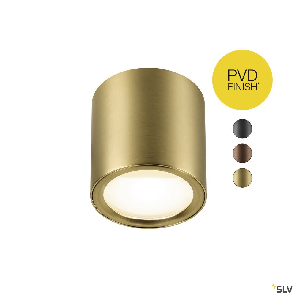 SLV OCULUS, surface-mounted ceiling light, round, 2000-3000 K, 11 W, dim-to-warm, PHASE, 100°, brass 1008619